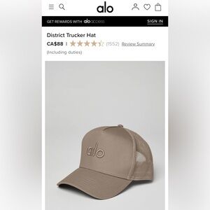 ALO Yoga District Trucker Hat in Taupe